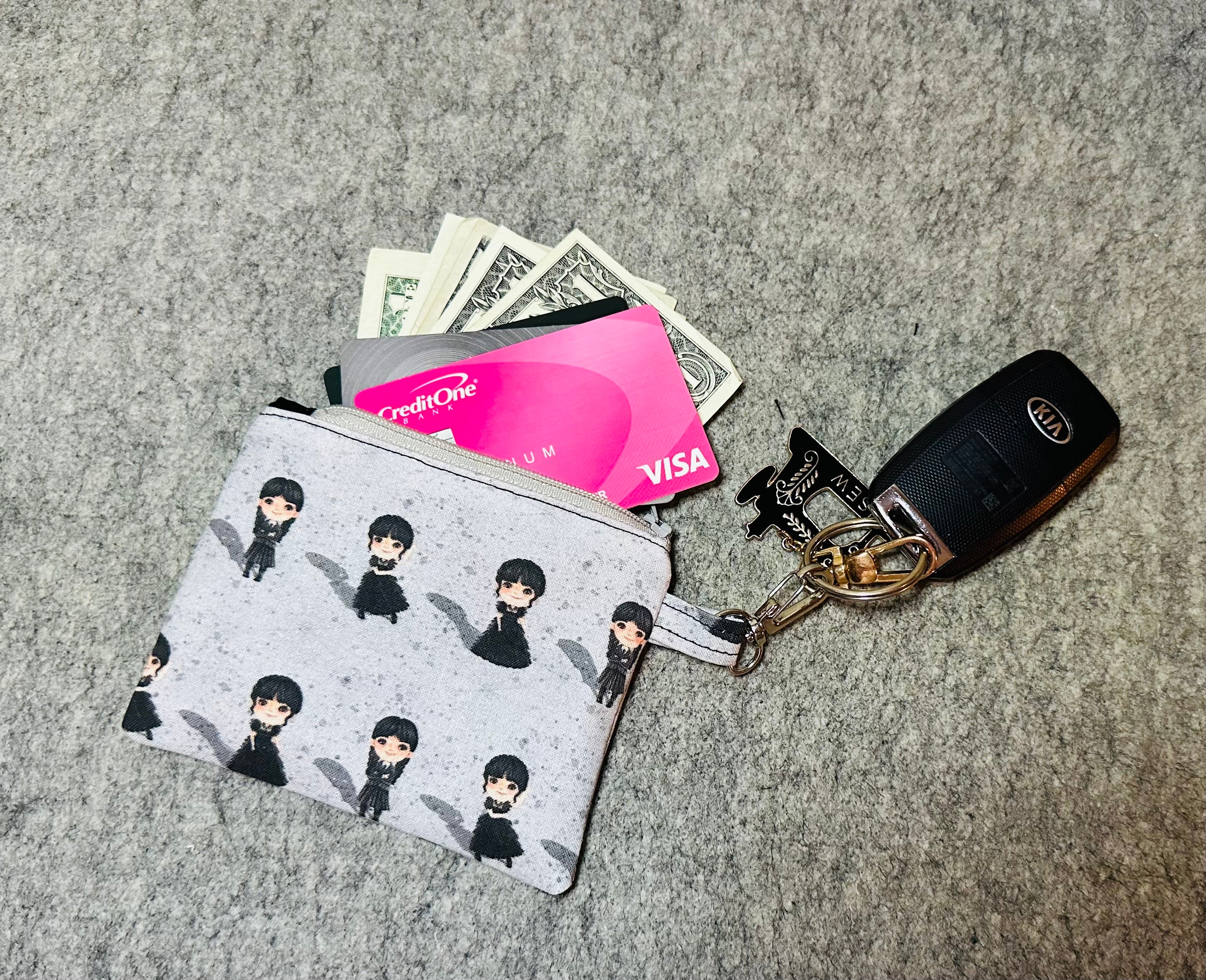 Card wallet keychain