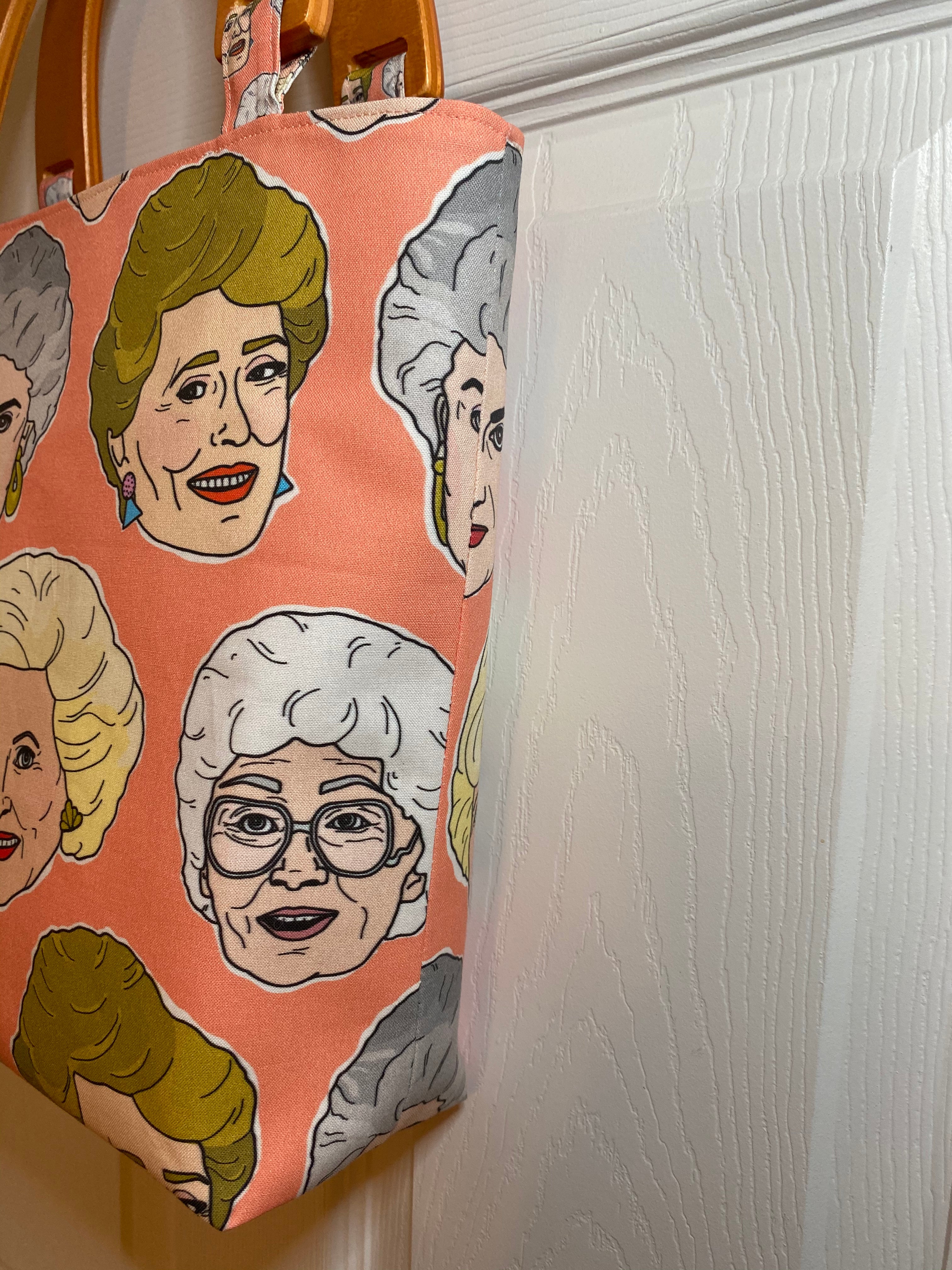 Wooden handle Golden Girls bag