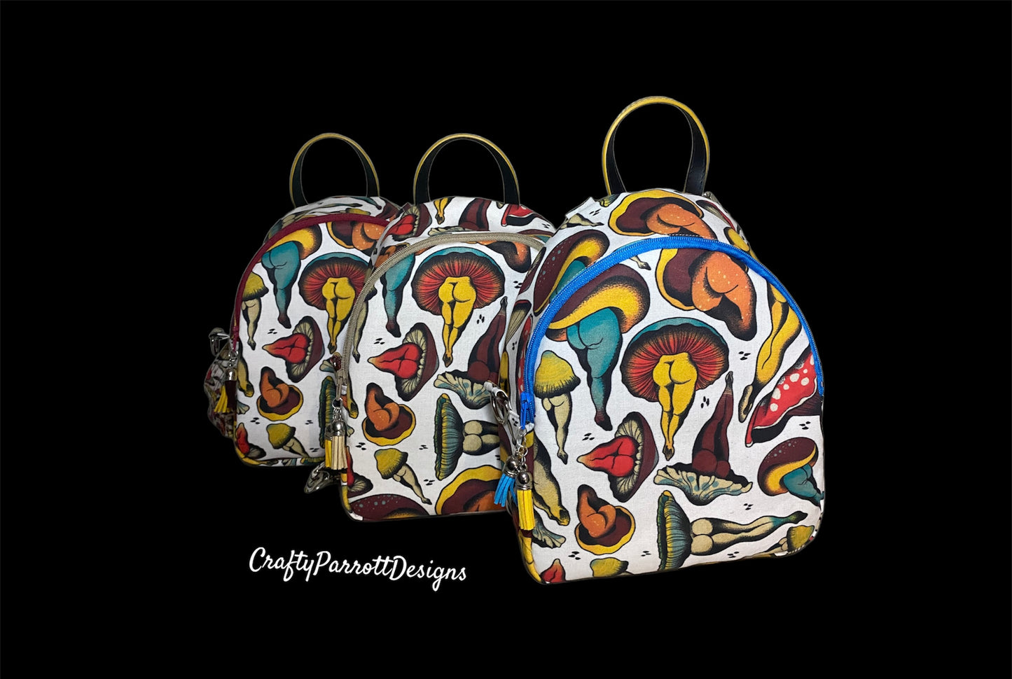 Mushroom Butt/Butterfly & Cactus Butt Mini Backpack purse