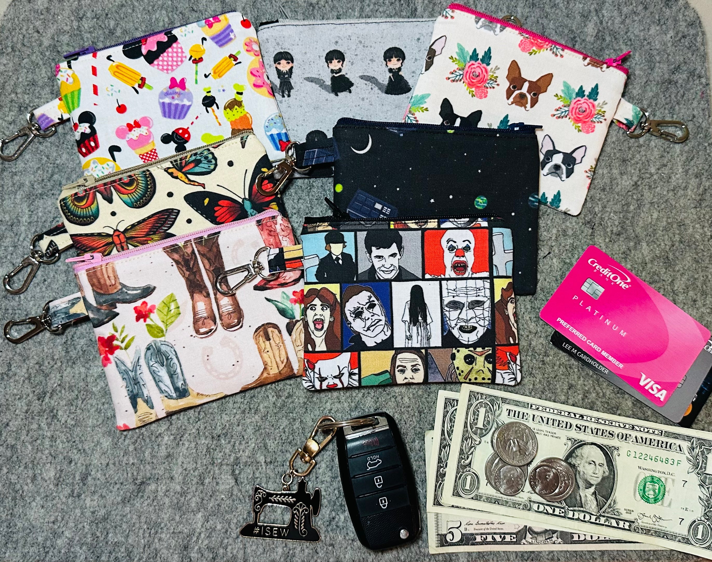 Card wallet keychain