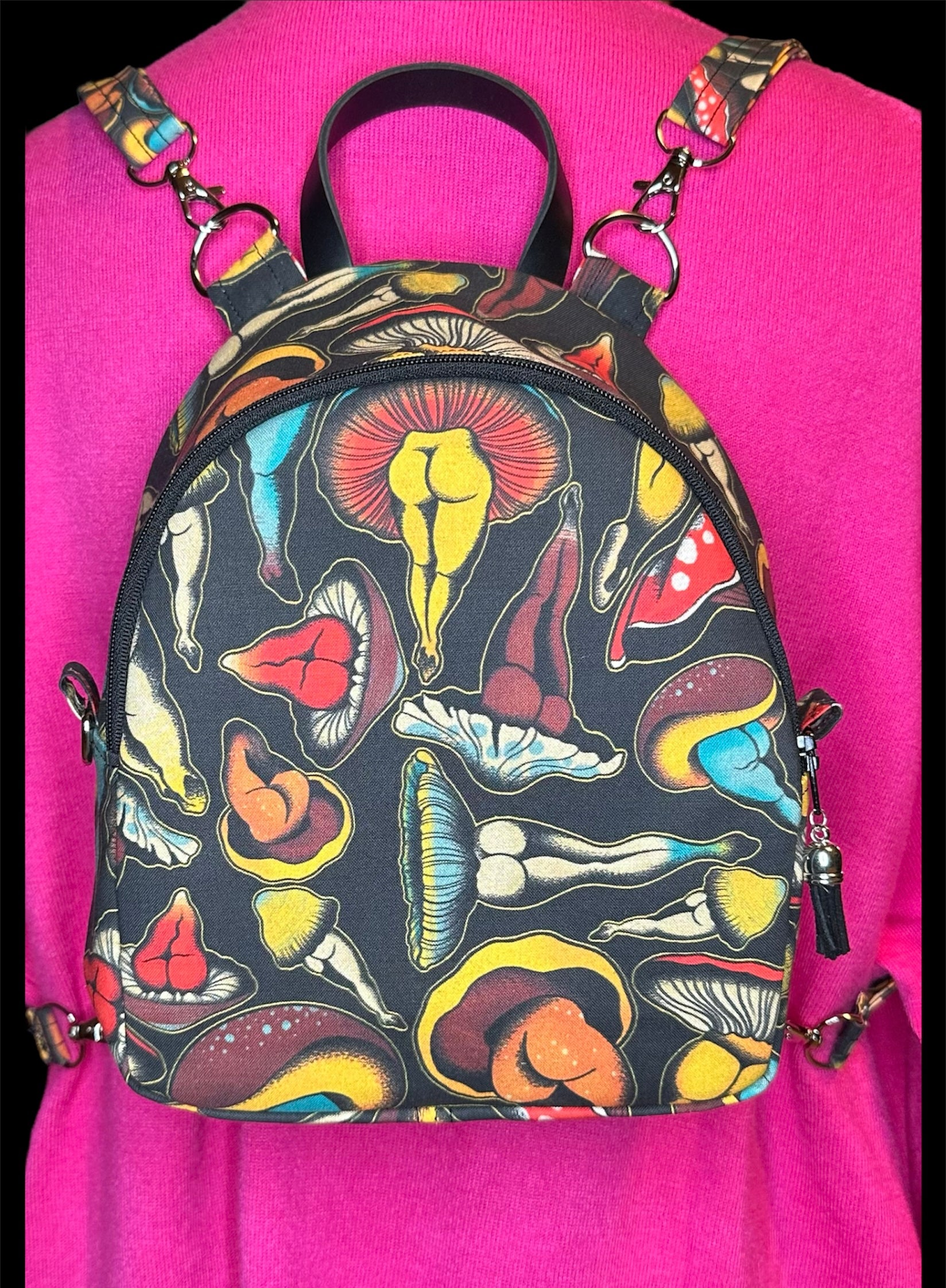 Mushroom Butt/Butterfly & Cactus Butt Mini Backpack purse