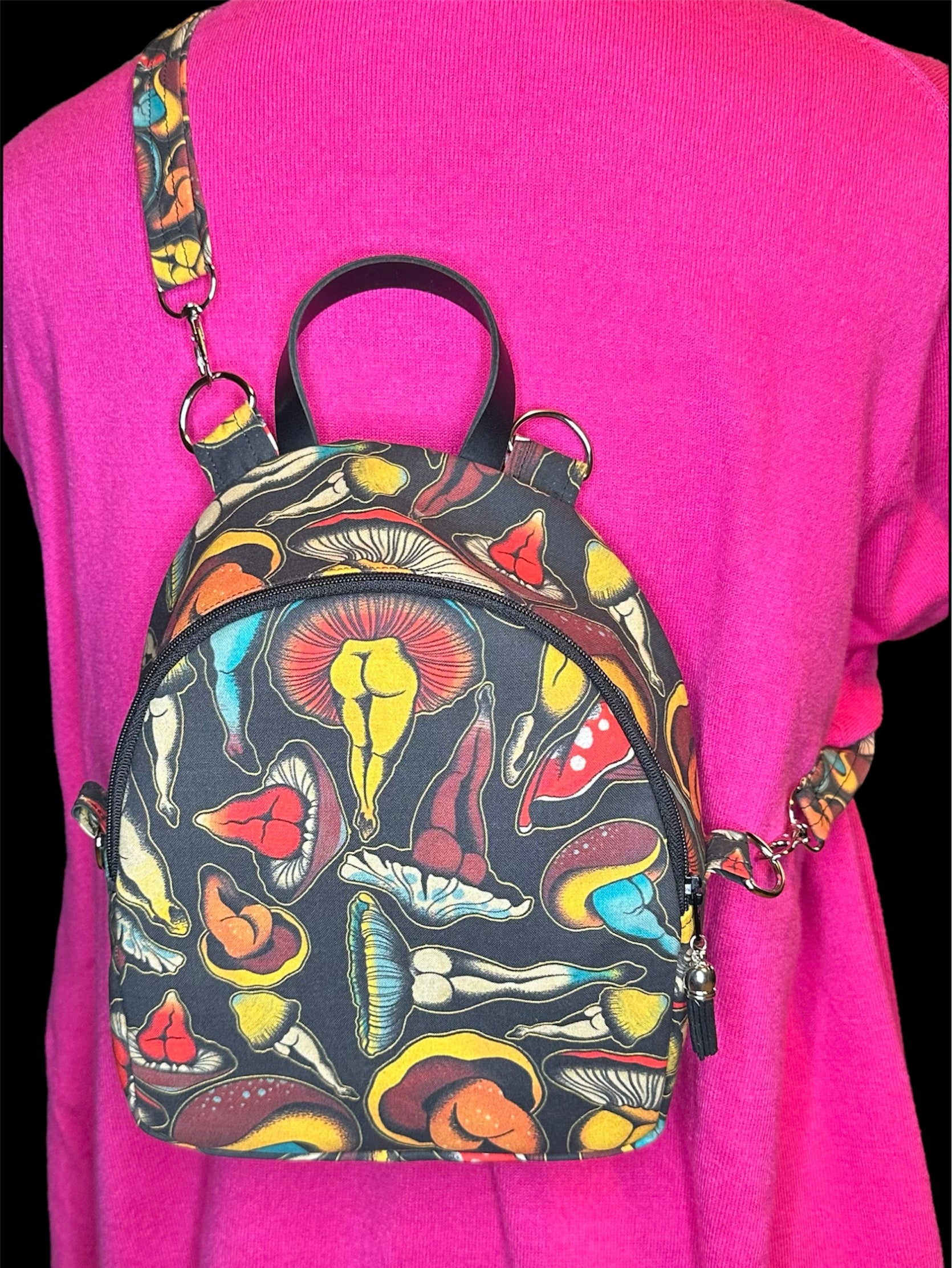 Mushroom Butt/Butterfly & Cactus Butt Mini Backpack purse